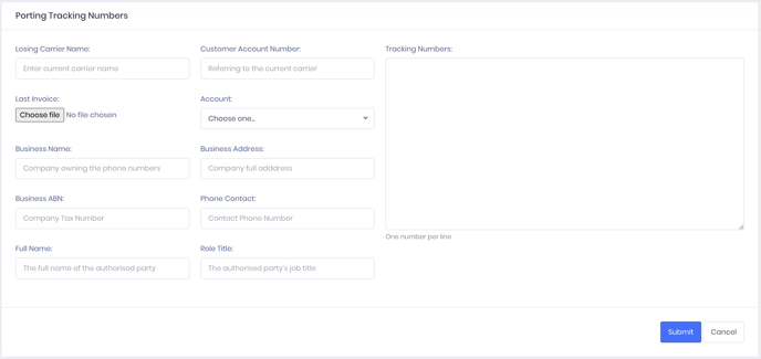 tracking-numbers-porting-ui